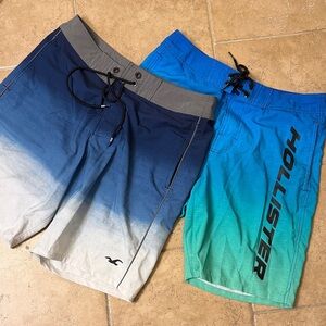 Hollister Men's Ombre Blue and Teal Board Shorts size 30